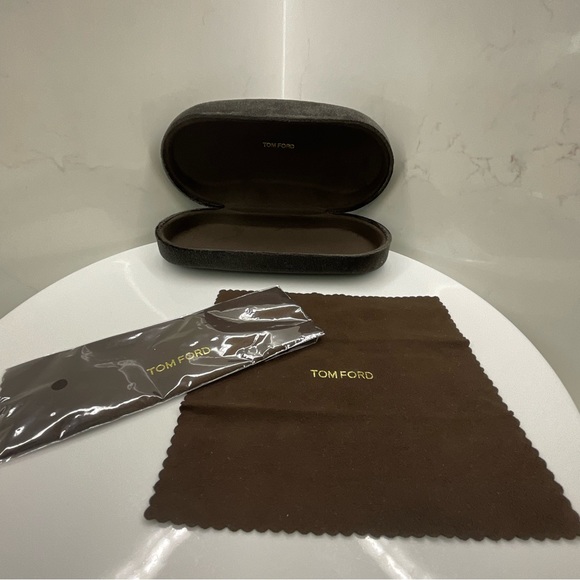 TOM FORD Glasses/Sunglasses Case Brown Velvet suede-like interior - Picture 4 of 6